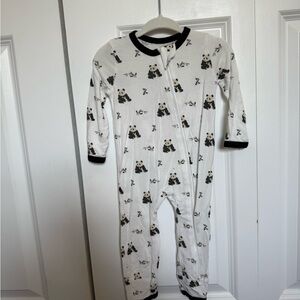 Kyte BABY Panda Print Footie in Black and White
